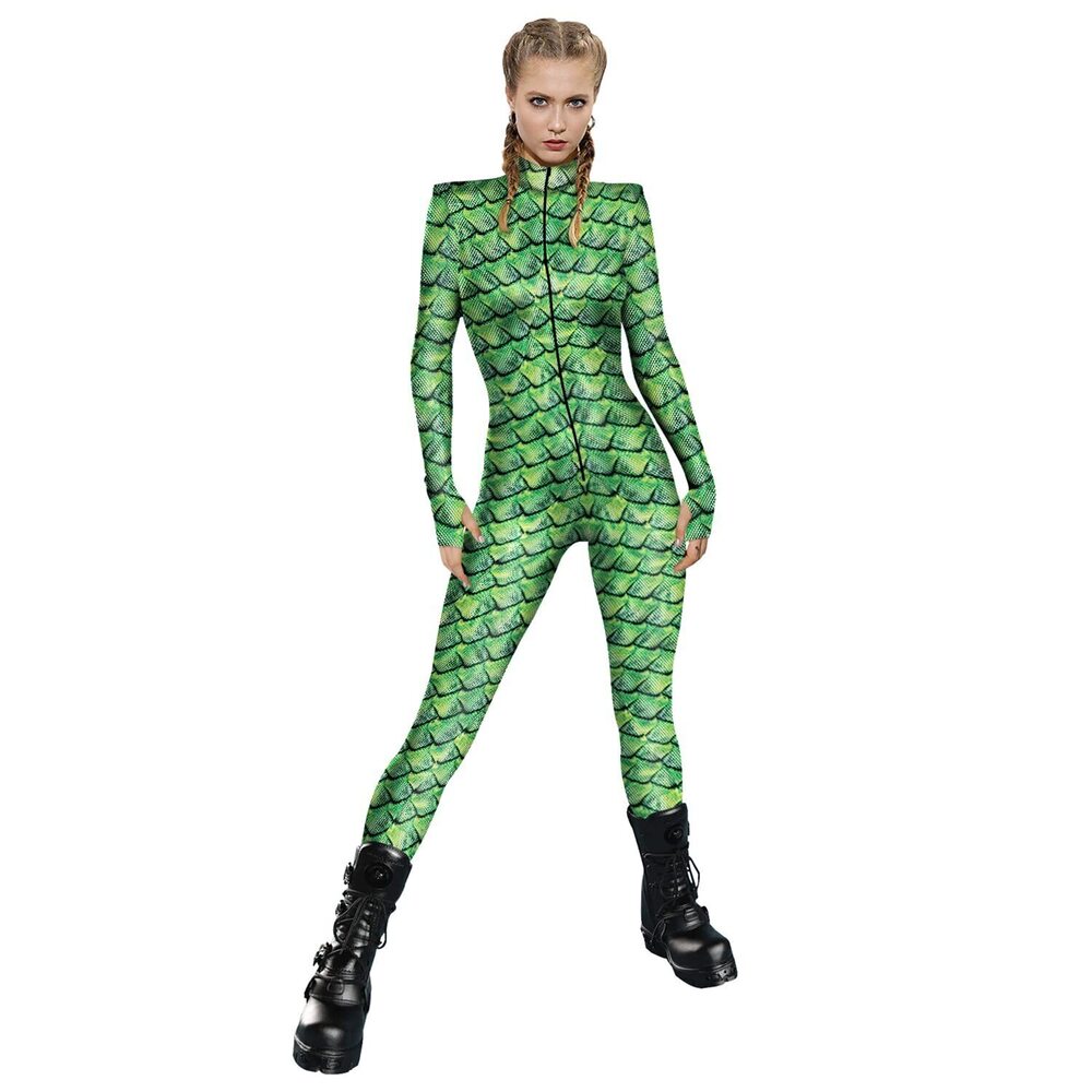 6107 Sexy Halloween Full Bodysuit Skinny Catsuit Cosplay Jumpsuit Costume